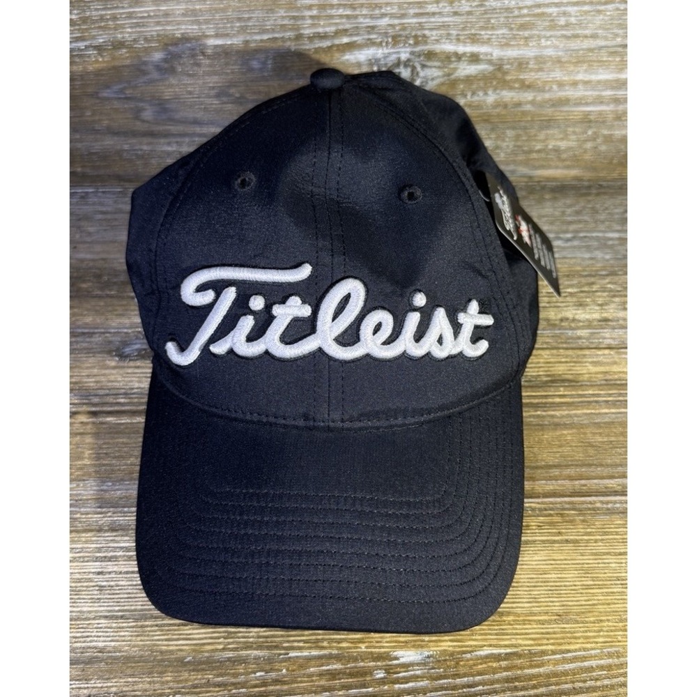 Titleist Hat Cap Golf Adjustable Black Embroidered NWT